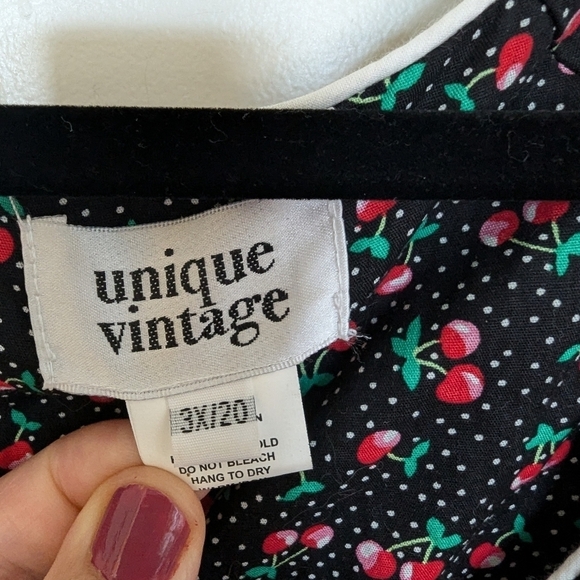 Unique Vintage retro inspired cherry design dress sz 20 - Picture 5 of 8